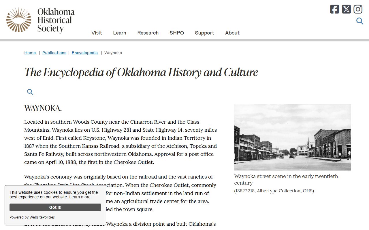 Woods County district court history tied to Waynoka and the Cherokee Outlet