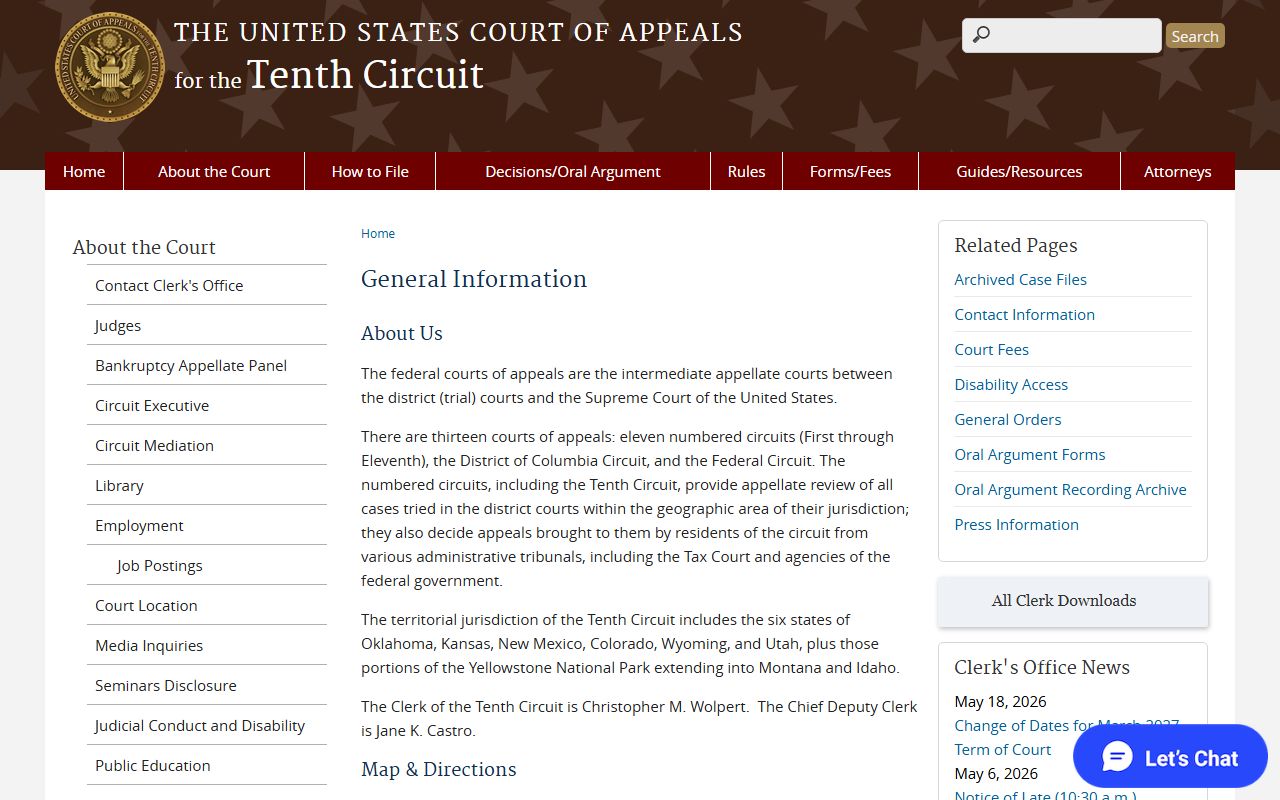 Woods County district court federal appeals path through the Tenth Circuit