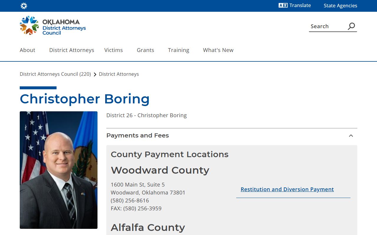 District Attorney District 26 office tied to Woods County court records